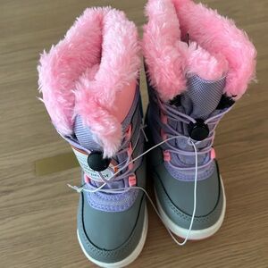 Pink and Gray Toddler Winter Boots